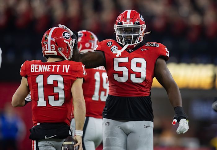 Georgia offensive tackle Broderick Jones in championship game